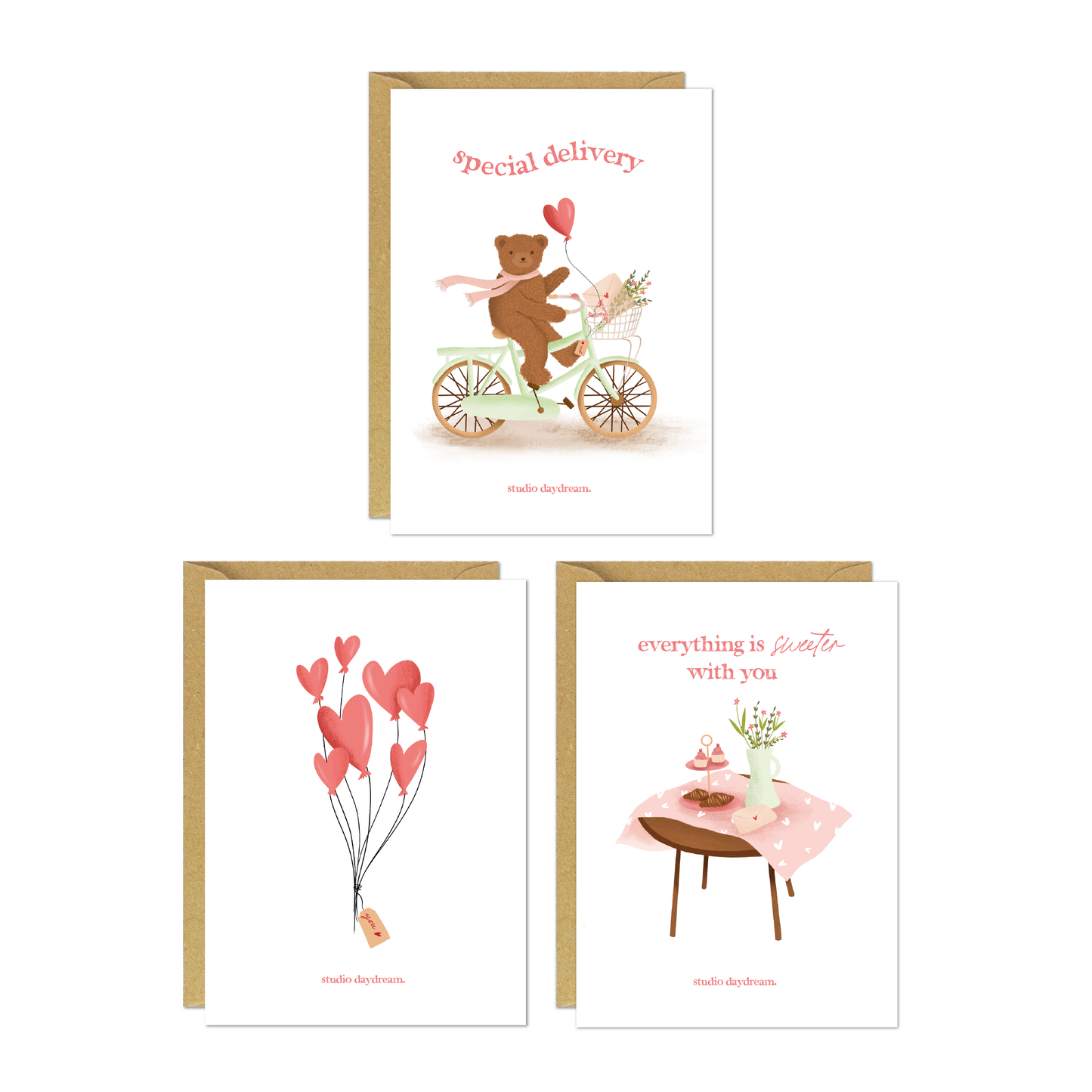Greeting Cards | Set of 3 with envelopes
