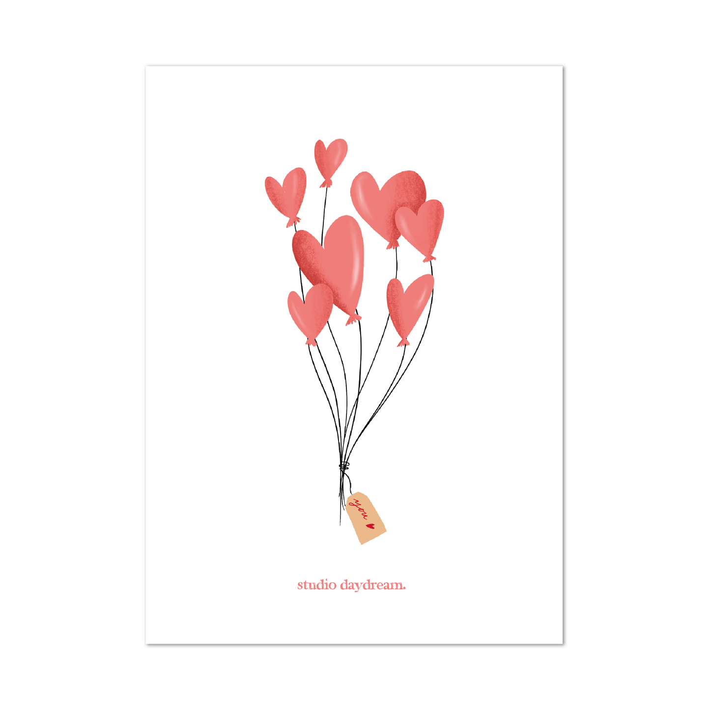 Greeting Card | Heart balloons