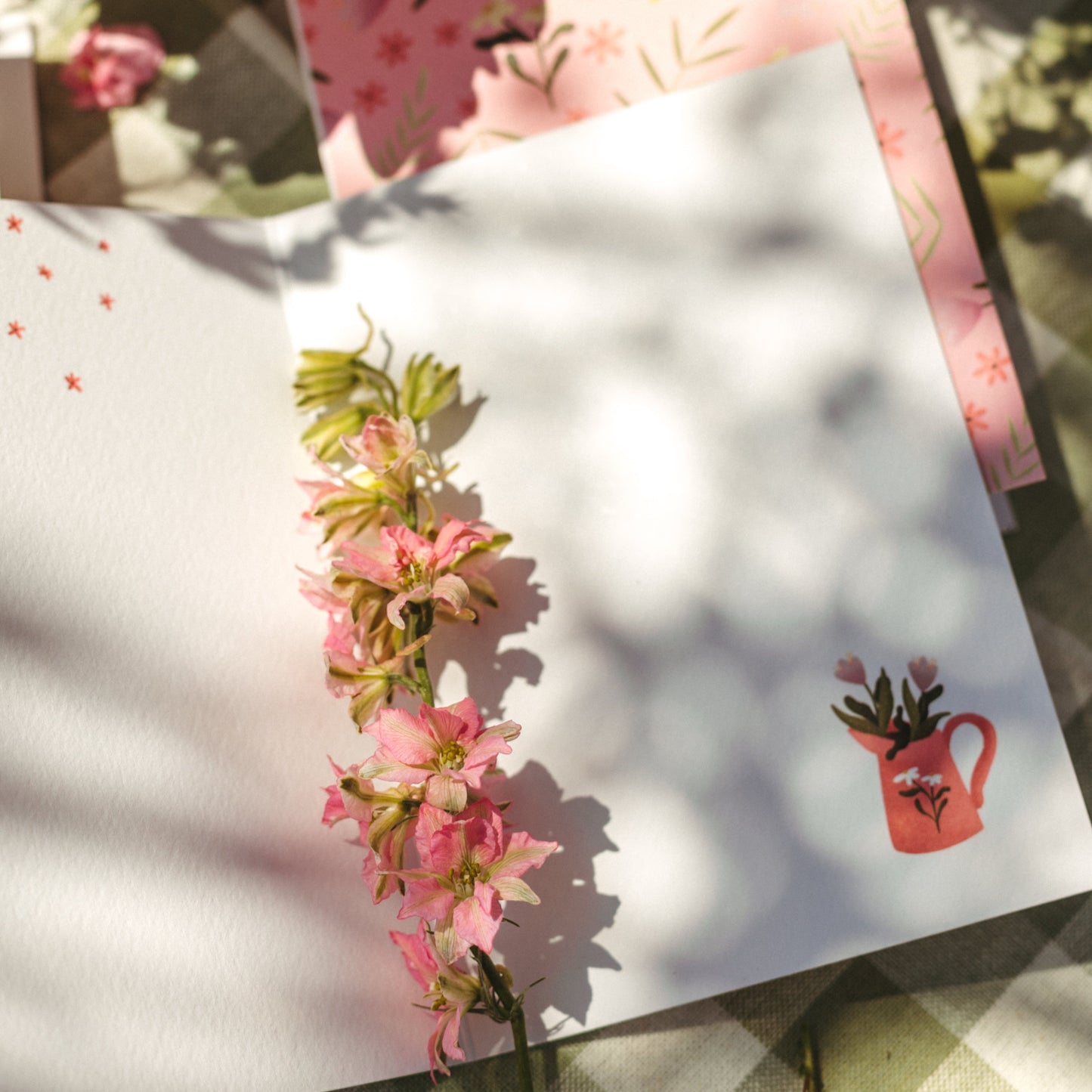 Greeting card with envelope | Colorful Blossom Green