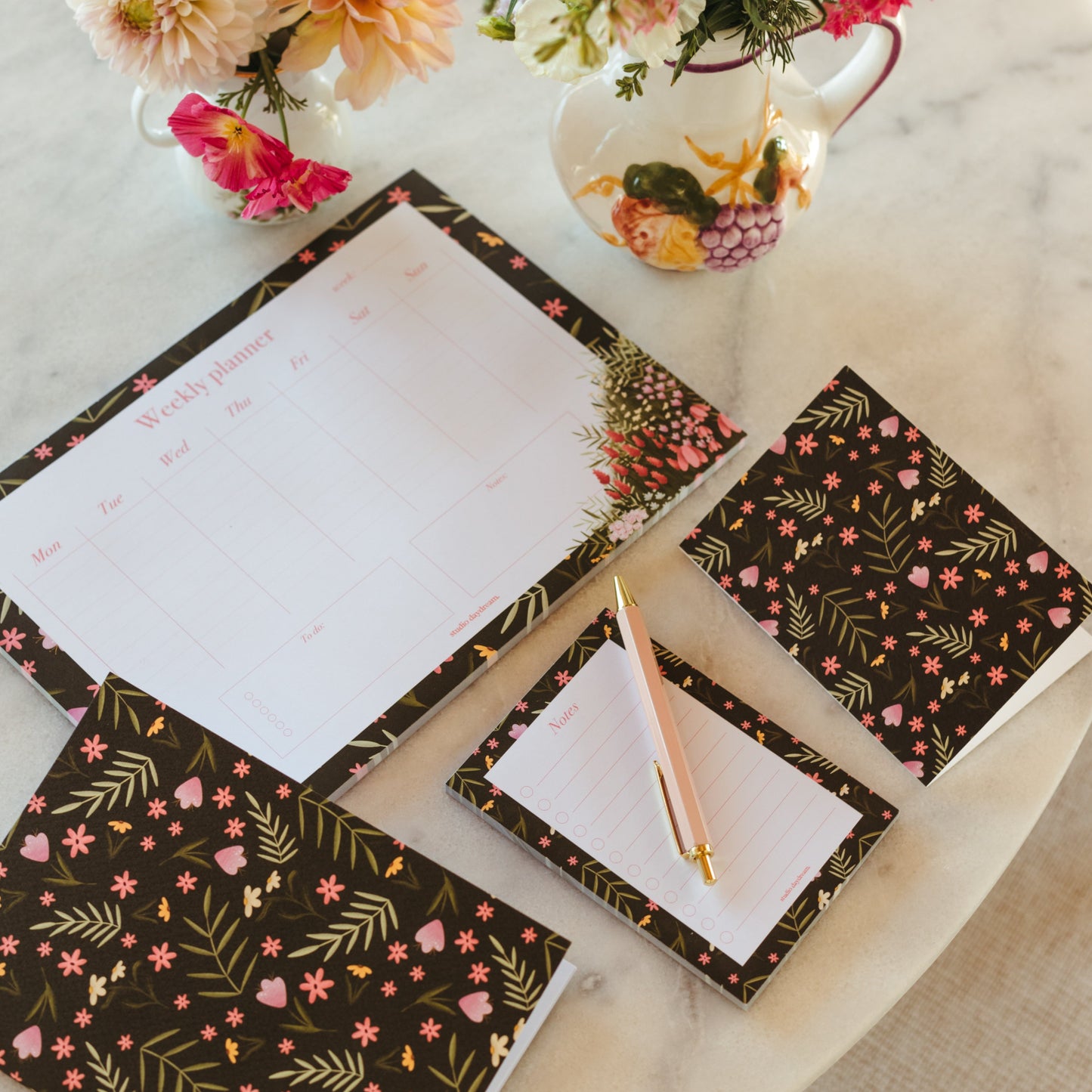 Notepad A6 | Colorful Blossom Green