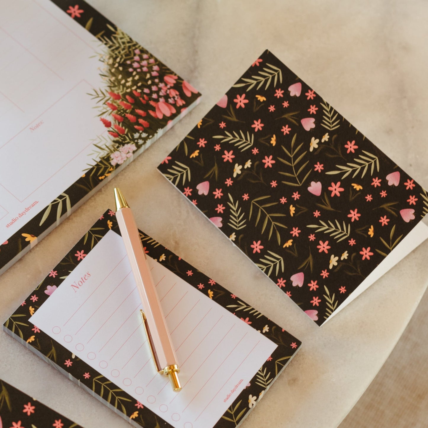 Greeting card with envelope | Colorful Blossom Green