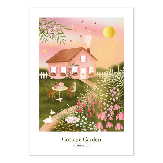 Poster | Cottage Garden Deluxe met goudfolie