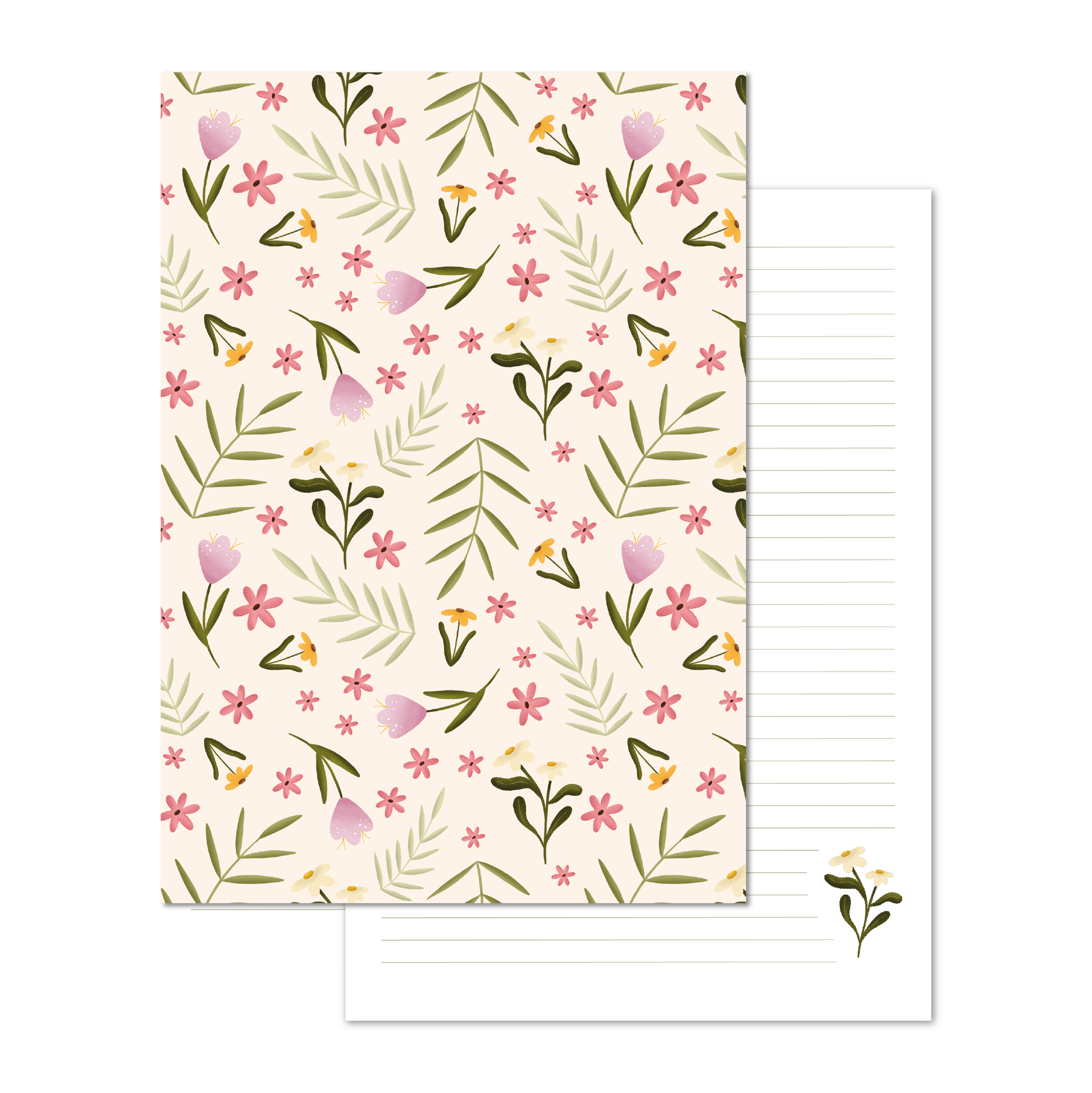 Notitieboekje Gelinieerd A5 | Colourful Blossom Beige