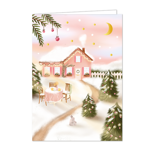 Greeting card with envelope | Romantic Winter Deluxe gold foil