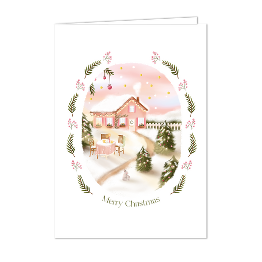 Greeting card with envelope | Romantic Winter gold foil