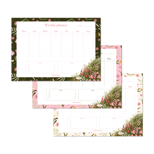 Weekly Planner A4 Set | Colourful Blossom
