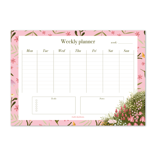 Weekly Planner A4 | Colourful Blossom Roze