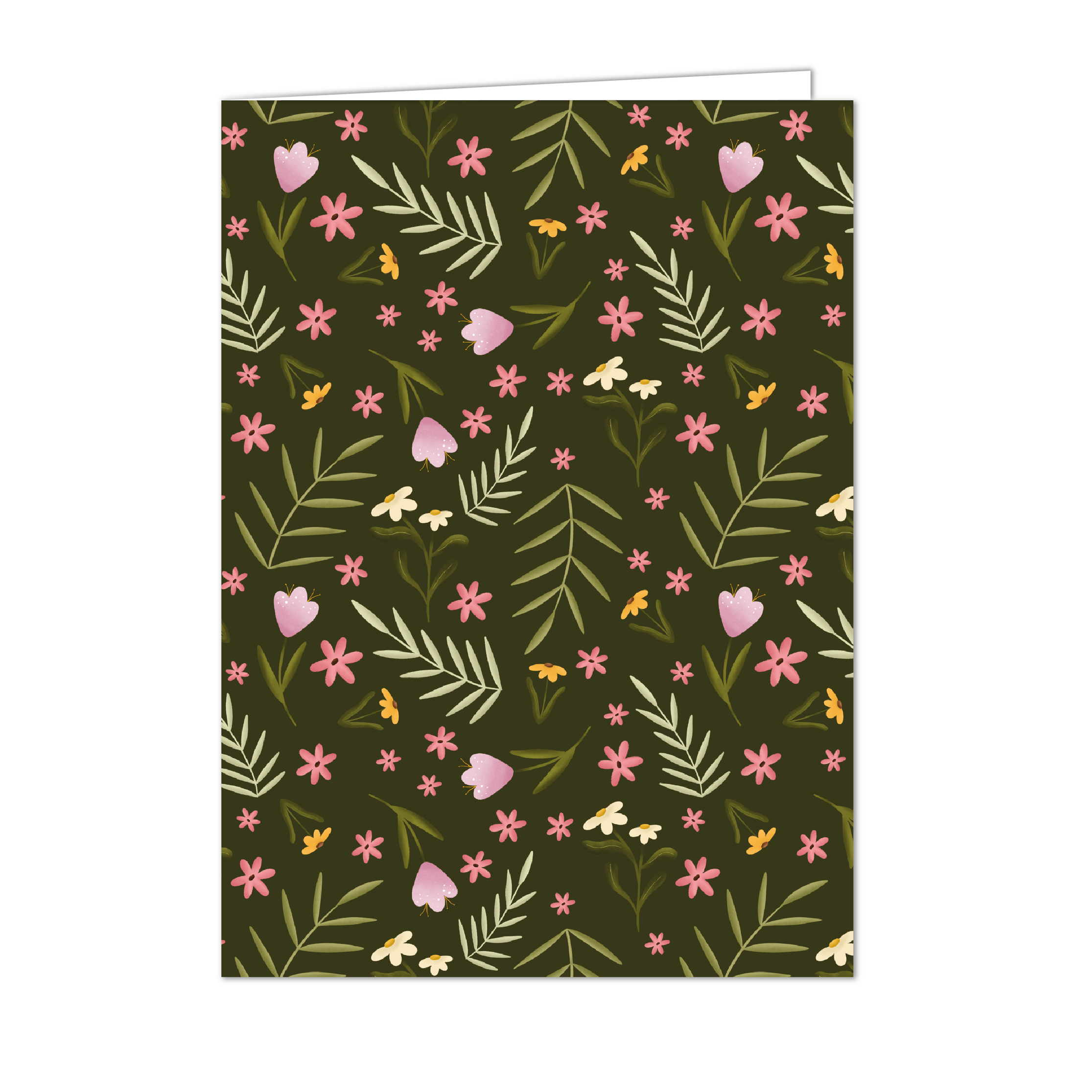 Wenskaart met envelop | Colourful Blossom Groen