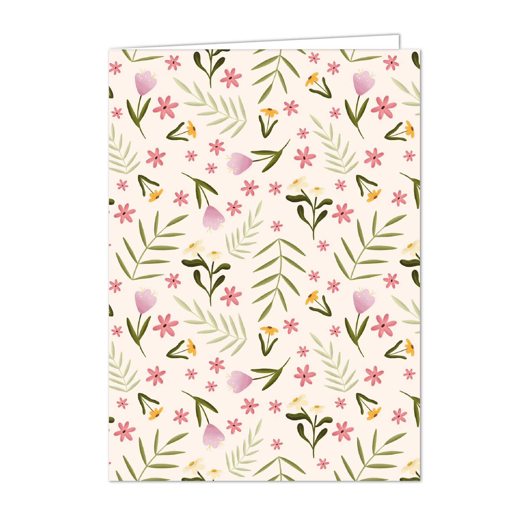 Wenskaart met envelop | Colourful Blossom Beige