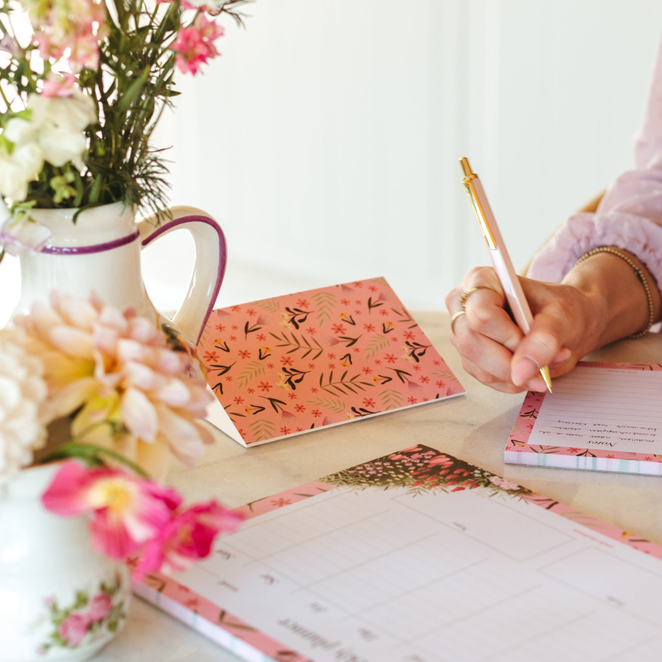 Wenskaart met envelop | Colourful Blossom Roze