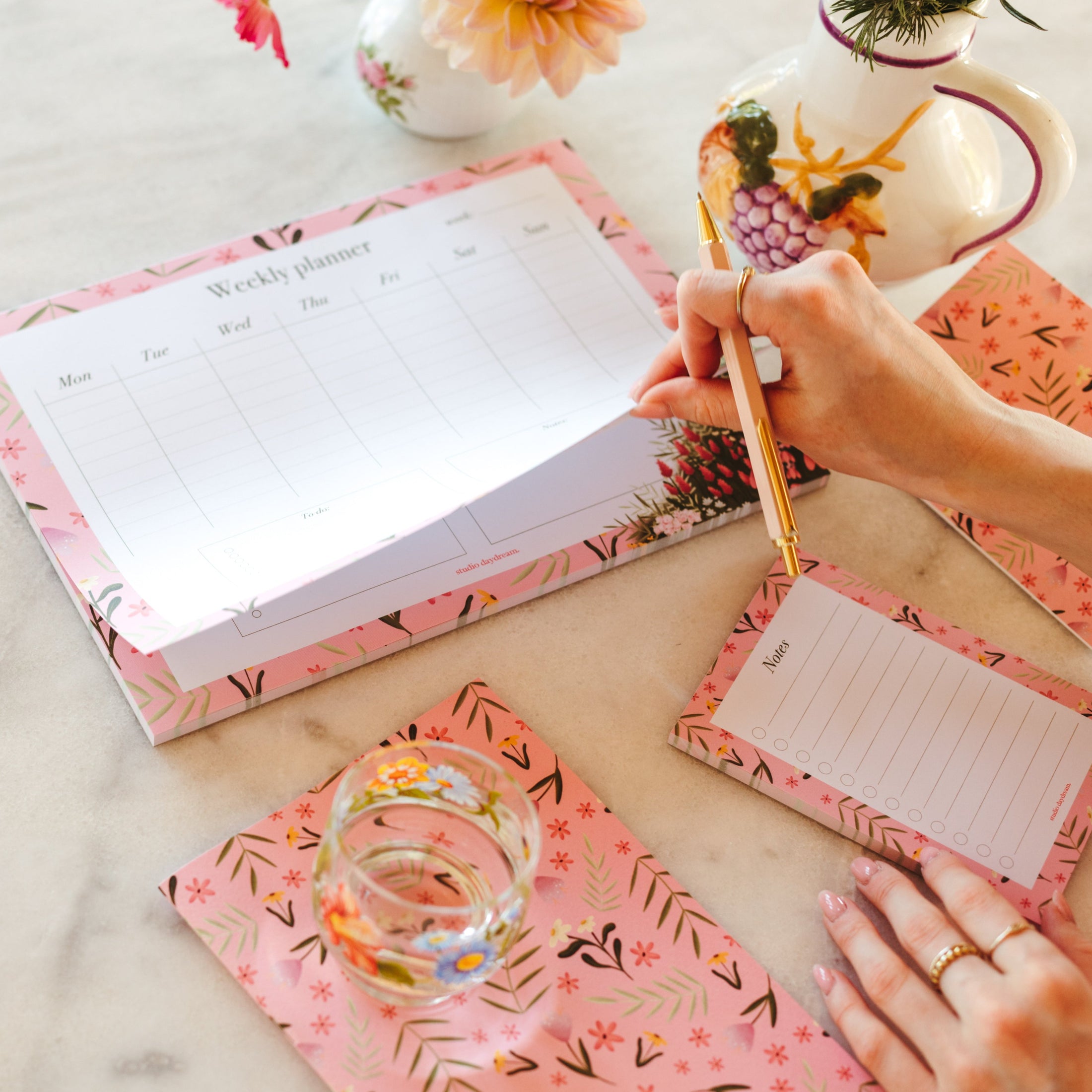 Stationery Set | Colourful Blossom Roze