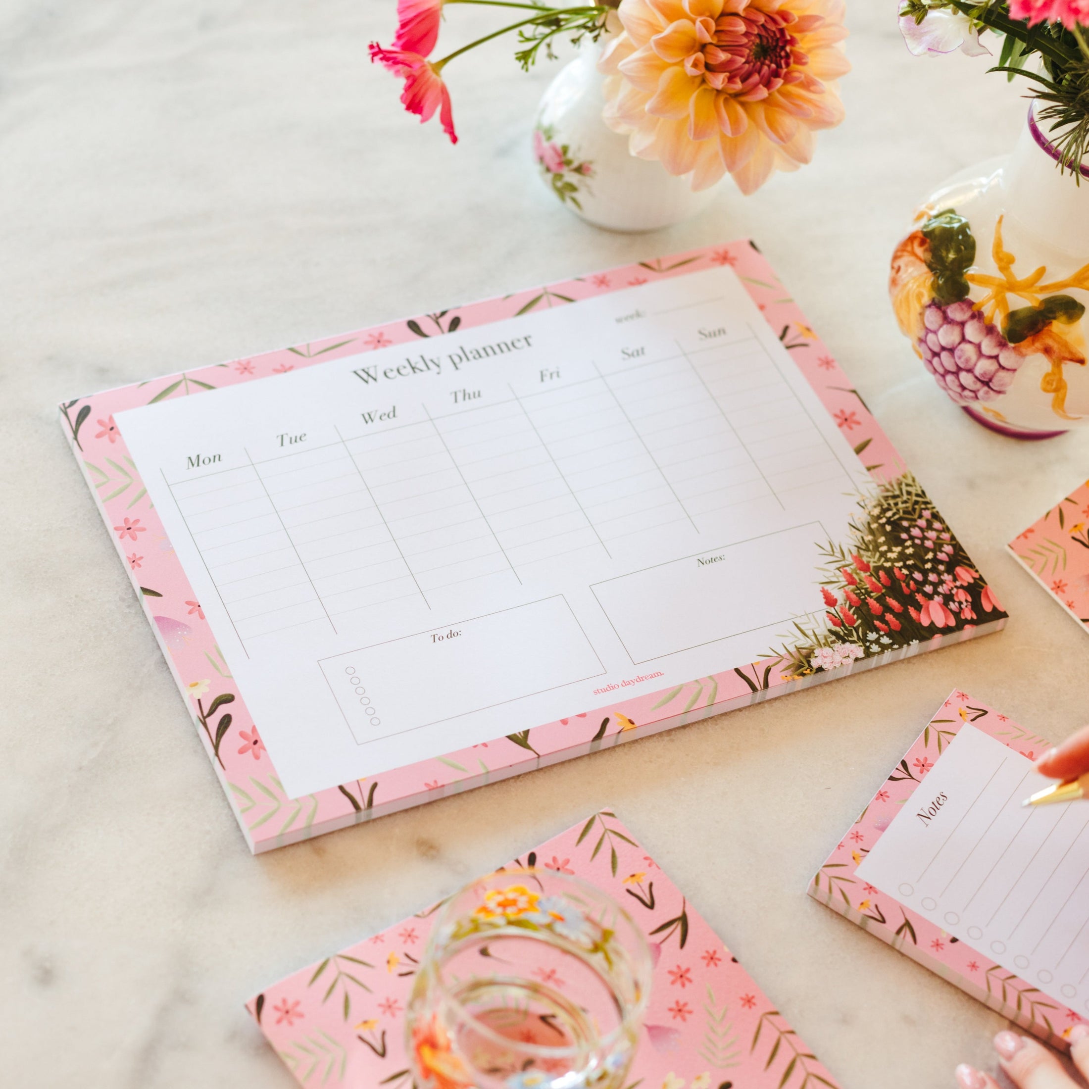 Weekly Planner A4 | Colourful Blossom Roze