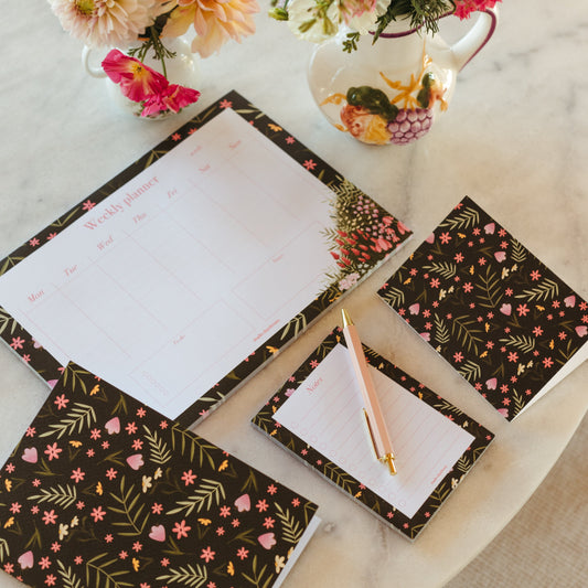 Stationery Set | Colourful Blossom Groen